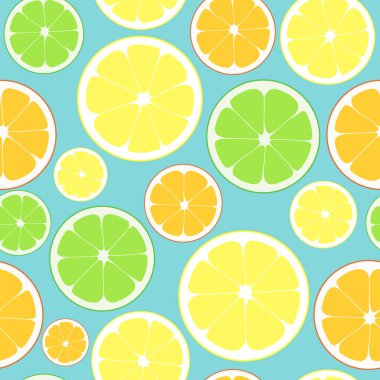 Elle çizilmiş renkli narenciye meyveleriyle kusursuz soyut desen