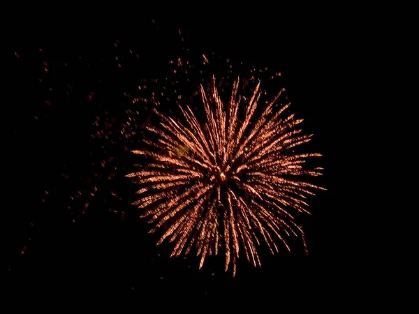 Prachtig Vuurwerk Terno Zwarte Lucht Geïsoleerd — Stockfoto