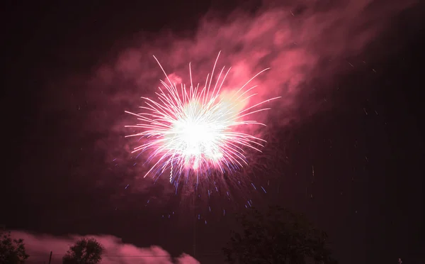 Schönes Feuerwerk Terno Und Schwarzem Himmel Isoliert — Stockfoto