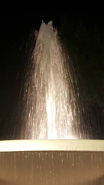 Rimini Zentralen Brunnen Mit Pferden Der Nacht Auf Sommertag Hochwertiges — Stockfoto