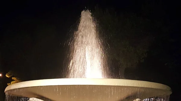 Rimini Central Fountain Horses Night Summer Day High Quality Photo — Stock Photo, Image