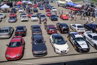 Modena, İtalya: 1 GIU 2018: JCM Japonya Otomobil Toplantısı Autodromo di Modena Ücretsiz Araba Toplantısı