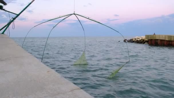 Fischerboot Der Riviera Von Rimini Auf Dem Kanal — Stockvideo