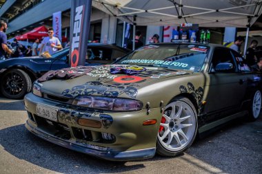 Modena, İtalya: 1 GIU 2018: JCM Japonya Otomobil Toplantısı Autodromo di Modena Ücretsiz Araba Toplantısı