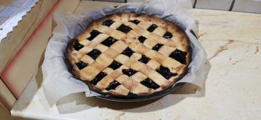 Ev yapımı çilekli tart. Yüksek kalite fotoğraf