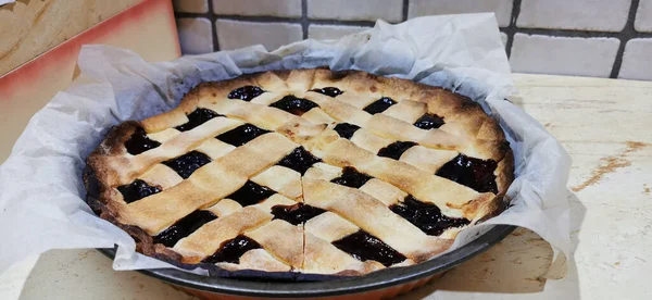 Ev yapımı çilekli tart. Yüksek kalite fotoğraf