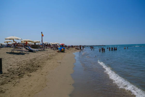 Пляж Focene Остия Римского Побережья Песком Камнями Высокое Качество Фото — стоковое фото
