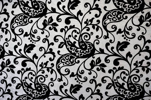 黒と白の花柄の壁の装飾 高品質の写真 — ストック写真