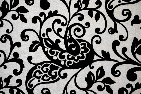 wall decoration with black and white floral pattern. High quality photo