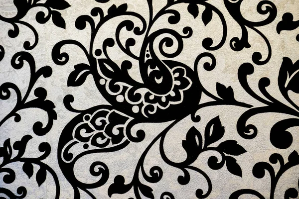 wall decoration with black and white floral pattern. High quality photo