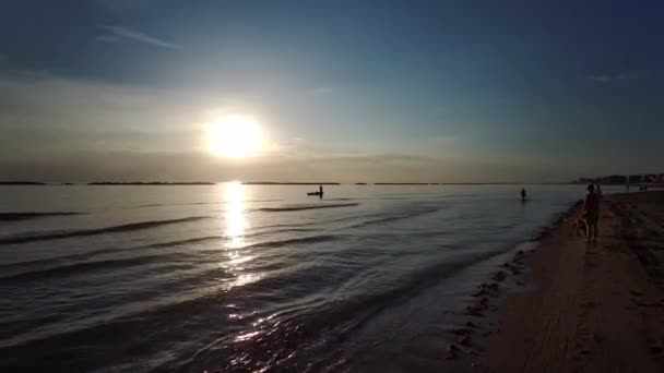 Belo Nascer Sol Com Reflexão Sol Sobre Cesenatio Riccione Rimini — Vídeo de Stock
