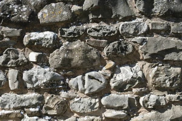 Old Stone Wall Brick Pattern Background Sunny Day — Stock Photo, Image
