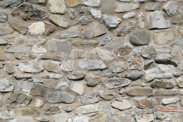 Vieux Mur Pierre Fond Motif Brique Dans Journée Ensoleillée — Photo