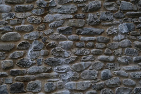 Alte Steinmauer Und Backsteinmuster Hintergrund Bei Sonnigem Tag — Stockfoto