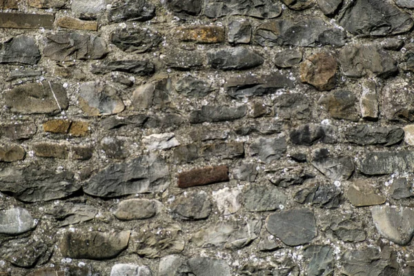 Vieux Mur Pierre Fond Motif Brique Dans Journée Ensoleillée — Photo