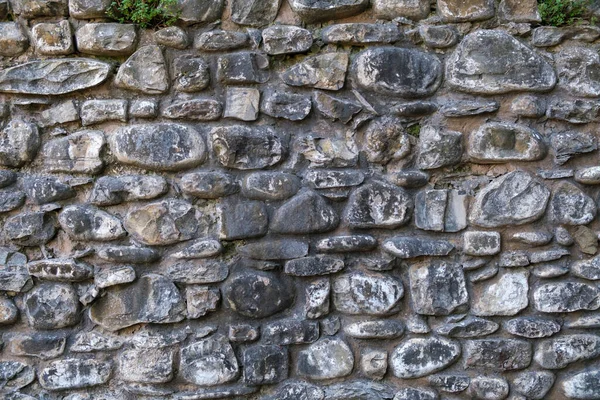 Vieux Mur Pierre Fond Motif Brique Dans Journée Ensoleillée — Photo