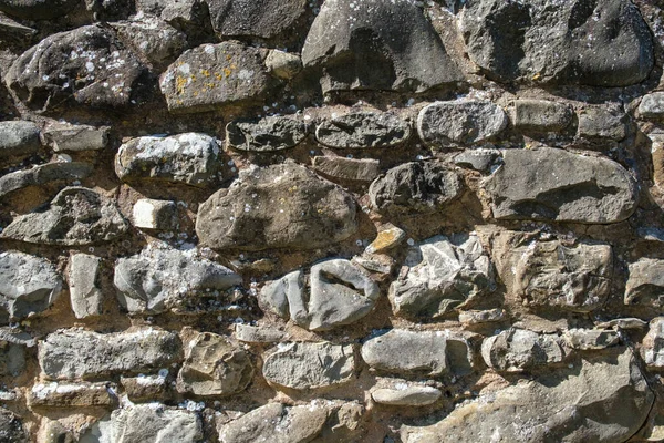 Vieux Mur Pierre Fond Motif Brique Dans Journée Ensoleillée — Photo