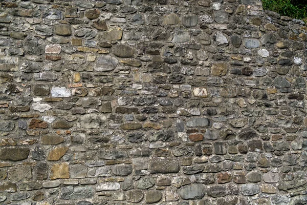 Vieux Mur Pierre Fond Motif Brique Dans Journée Ensoleillée — Photo