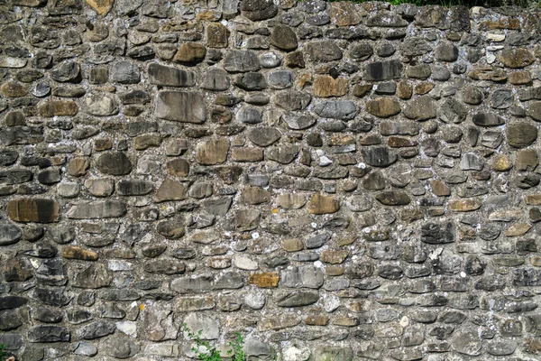 Vieux Mur Pierre Fond Motif Brique Dans Journée Ensoleillée — Photo