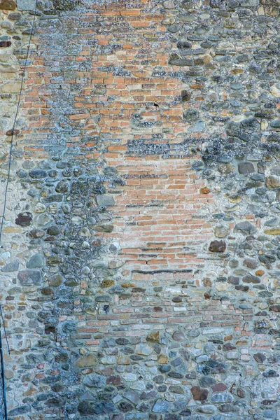 Stary Kamień Ściana Cegła Wzór Tło Słoneczny Dzień — Zdjęcie stockowe