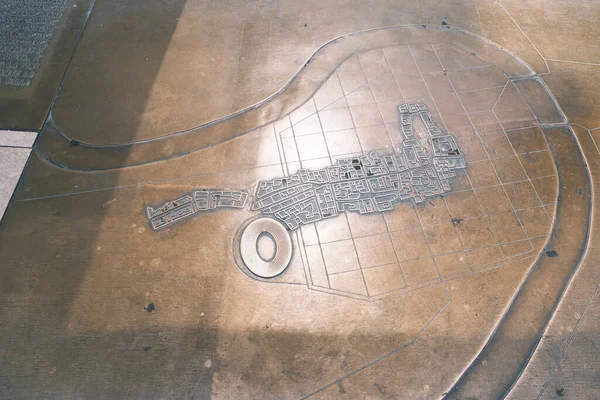 Verona Stadtplan Bronze Auf Dem Boden Der Innenstadt Hochwertiges Foto — Stockfoto