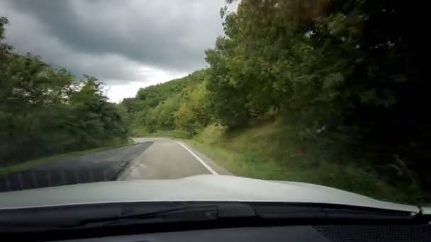 Parma Nın Yeşil Tepelerindeki Arabadan Gelen Yol Yüksek Kalite Görüntü — Stok video