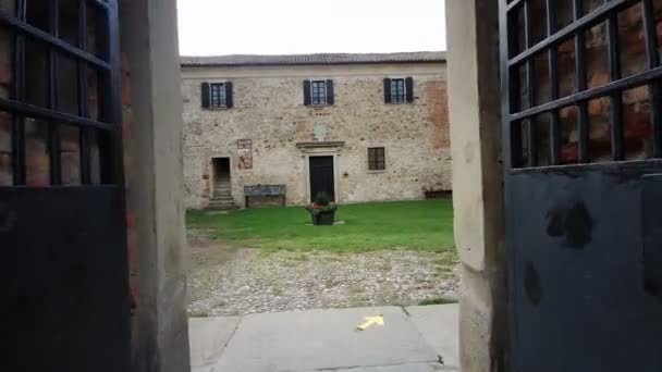 Bardi Castelo Parma Pátio Corte Imagens Alta Qualidade — Vídeo de Stock