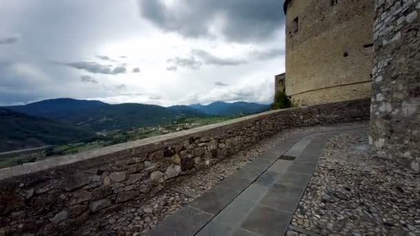 Bardi Slott Parma Italy Panoramautsikt Från Tornet Högkvalitativ Film — Stockvideo