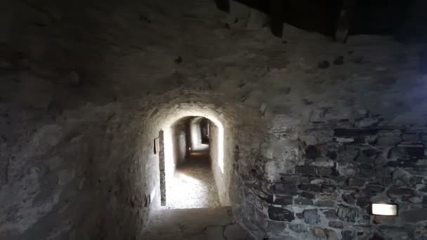 Parma Bardi Couloir Château Médiéval Vers Pont Levis Images Haute — Video