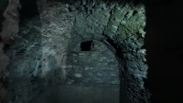 Parma Bardi Średniowieczne Wnętrze Zamku Piwnicy Cysterny Wodnej Wysokiej Jakości — Wideo stockowe