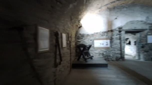 Średniowieczne Wnętrze Zamku Parma Bardi Sali Tortur Wysokiej Jakości Materiał — Wideo stockowe