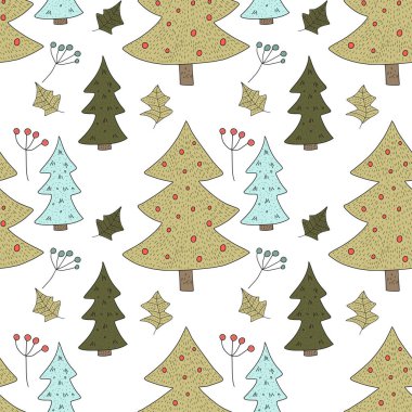 Noel vektör seamless modeli detaylı tatil resimler.