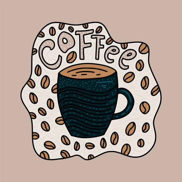 Doodle Kaffeetasse Vektor Illustration. — Stockvektor