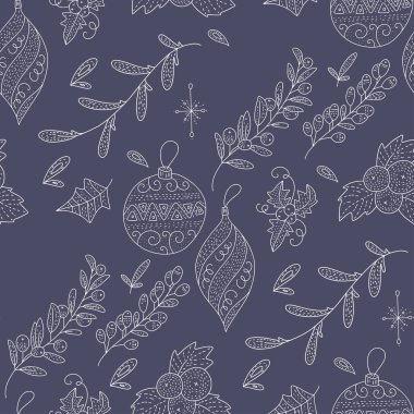 Noel vektör seamless modeli detaylı tatil resimler.