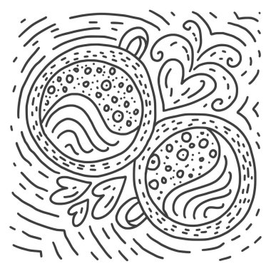 Doodle kahve fincanı vektör çizim.