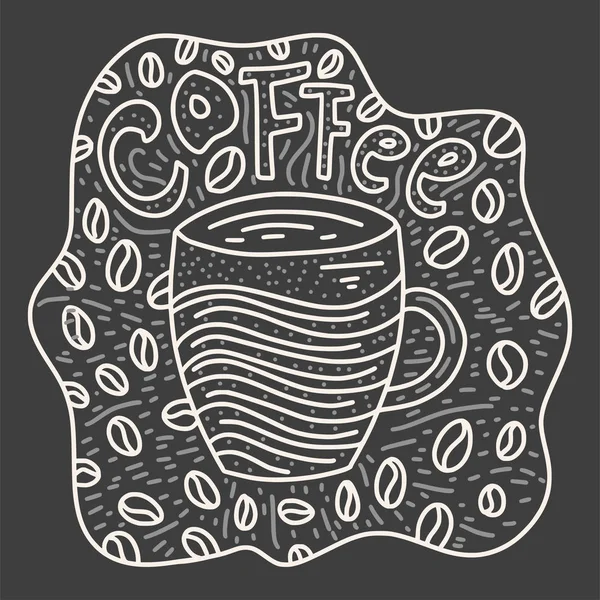 Doodle koffiekopje vectorillustratie. — Stockvector