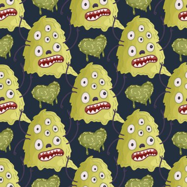 Sevimli çizgi canavarlar. Vektör,