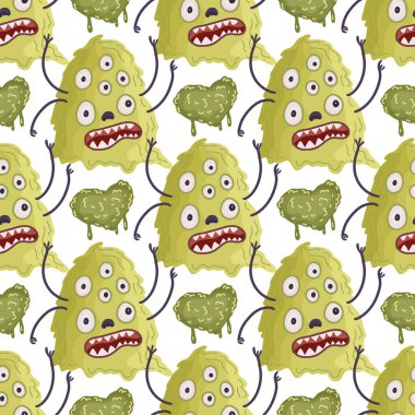 Sevimli çizgi canavarlar. Vektör,