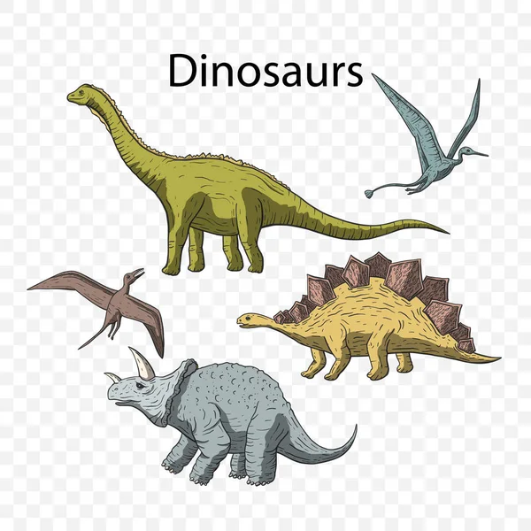 Доисторический векторный набор динозавров . — стоковый вектор