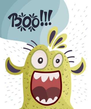 Sevimli çizgi canavarlar. Vektör,