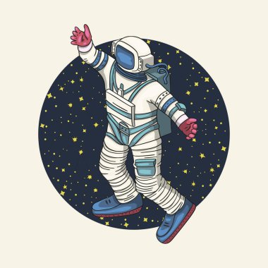 Astronot, vektör çizim.