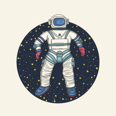 Astronot, vektör çizim.