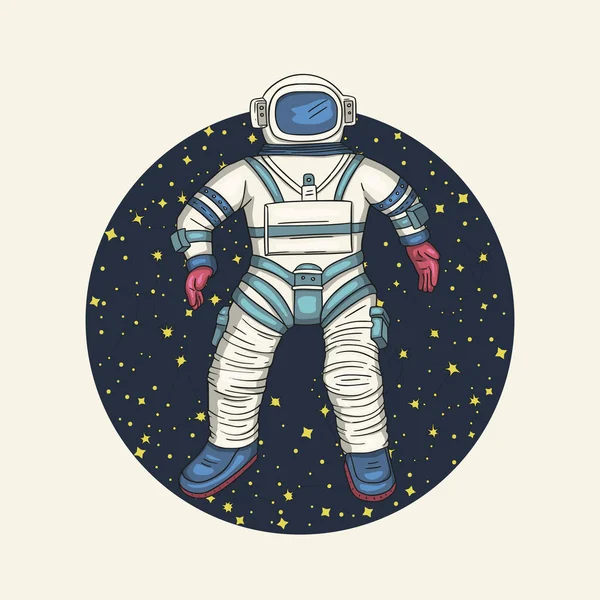 Astronauta, ilustración vectorial . — Archivo Imágenes Vectoriales