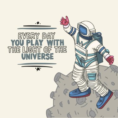 Astronot, vektör çizim.