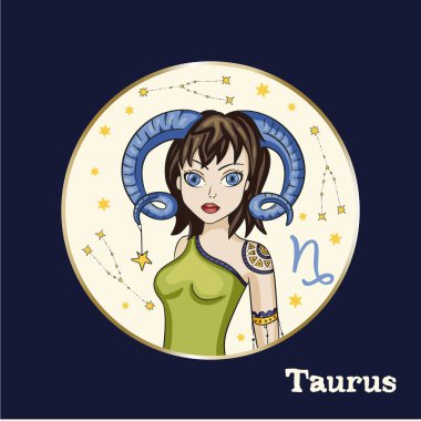 Zodyak Kız Vektör İşareti.