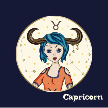 Zodyak Kız Vektör İşareti.