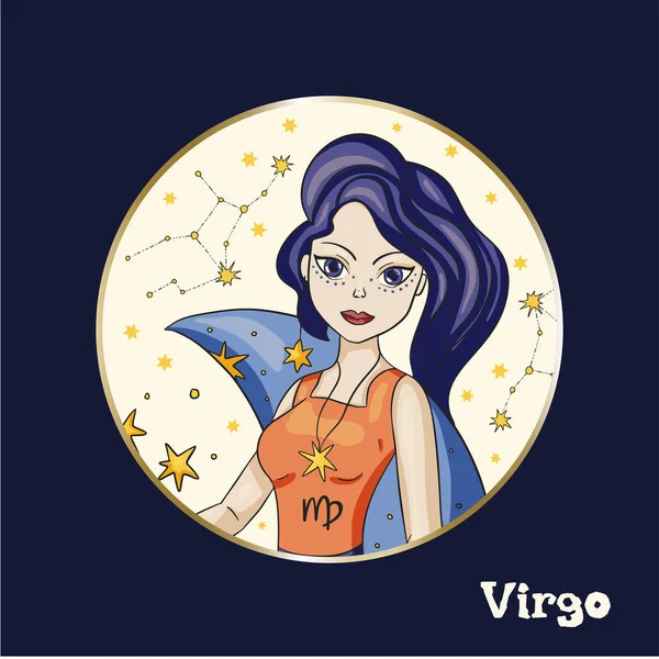 Zodiac Girl vektor bejelentkezés. — Stock Vector