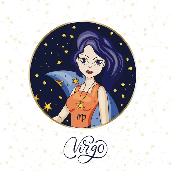 Signo do vetor da menina do zodíaco . — Vetor de Stock