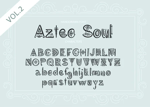 Tribal Aztec Alphabet. Vector. — Stock Vector