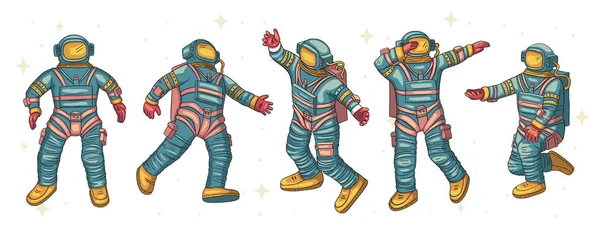 Astronaut vector set. — Stock Vector